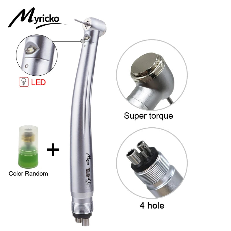 Myriko LED Dental High Speed Handpiece Single/Triple Water Spray rotation Standard Head Push Button Dentist Equipment Tools
