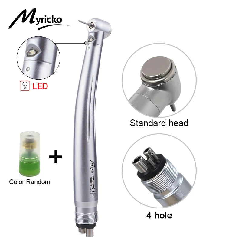 Myriko LED Dental High Speed Handpiece Single/Triple Water Spray rotation Standard Head Push Button Dentist Equipment Tools