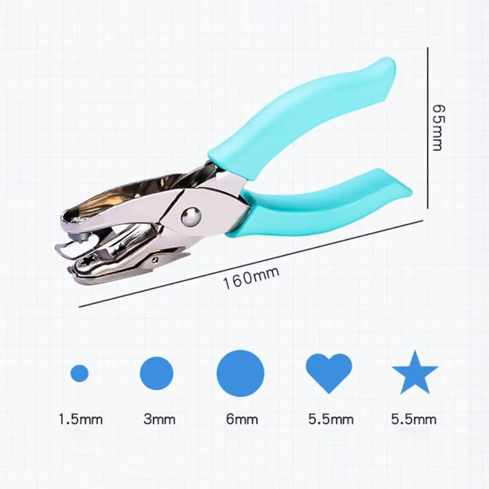 Round/Star/Heart Shape Punching Machine Labor-saving Single Hole Embosser DIY Craft Loose-leaf Binding Tools Hole Puncher