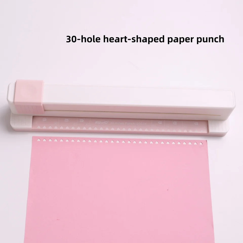 30-hole love-shaped hole puncher - Multi-functional adjustable hole spacing, suitable for A4/B5/A5/B6/A6 format binding
