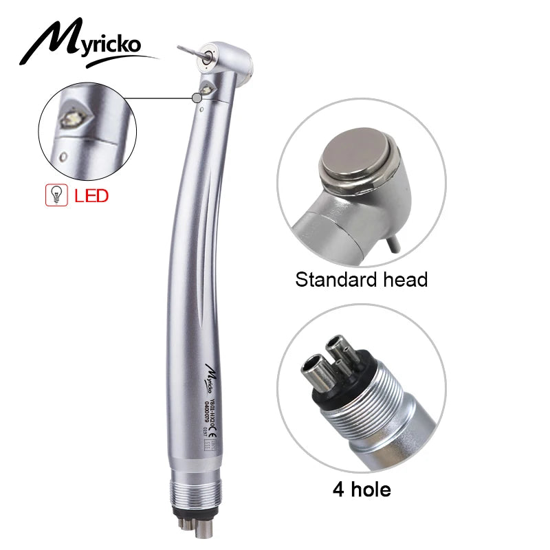 Myriko LED Dental High Speed Handpiece Single/Triple Water Spray rotation Standard Head Push Button Dentist Equipment Tools
