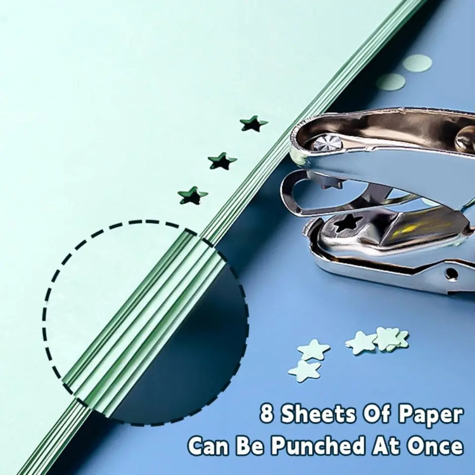 Round/Star/Heart Shape Punching Machine Labor-saving Single Hole Embosser DIY Craft Loose-leaf Binding Tools Hole Puncher