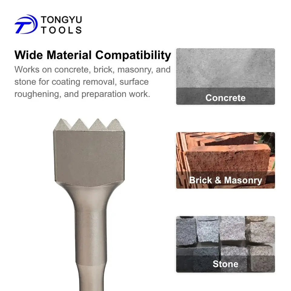 SDS Max Bushing Tool Bit Concrete Bush Hammer Chisel for Surface Roughening Coating Removal Rotary Hammer
