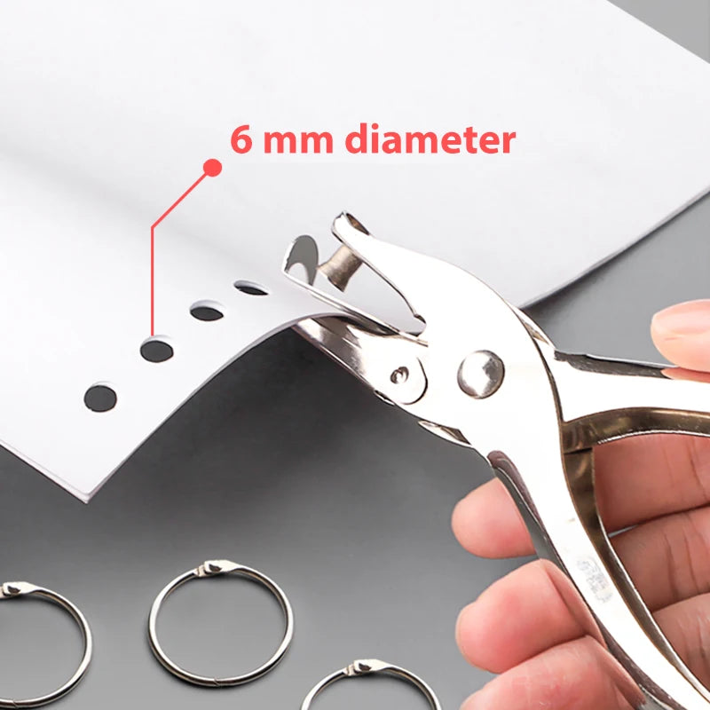 Single Hole Puncher Metal 6mm Round Diameter Punch Pliers Hand Paper Scrapbooking Punches Punching Tool For Home Office Supplies