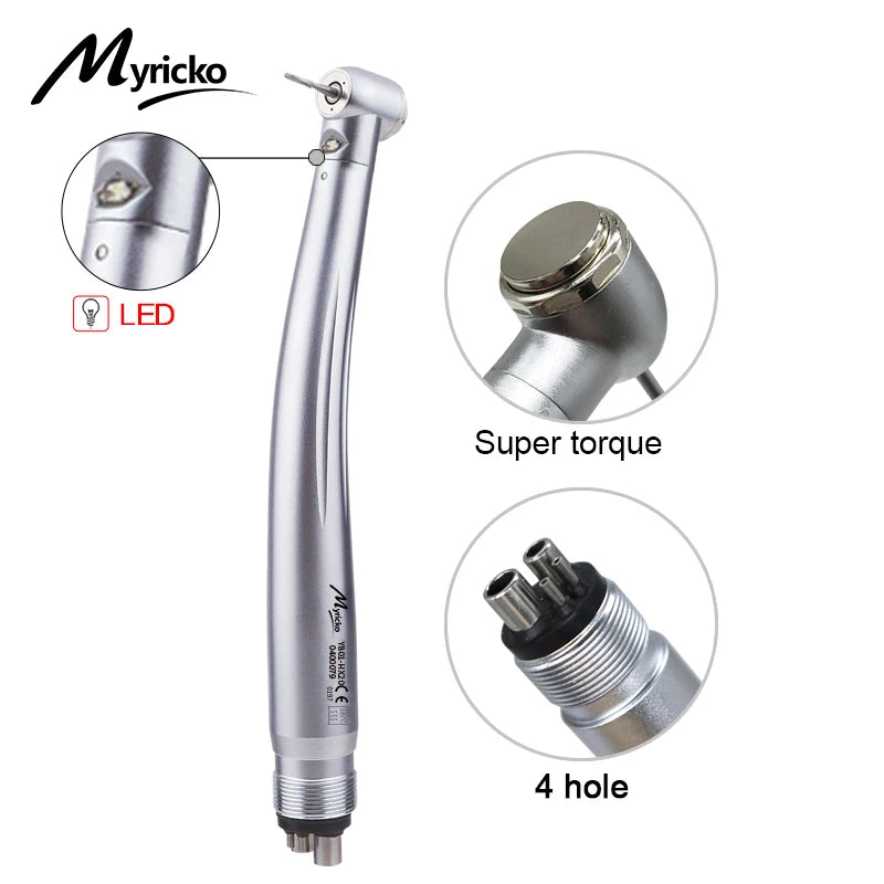 Myriko LED Dental High Speed Handpiece Single/Triple Water Spray rotation Standard Head Push Button Dentist Equipment Tools