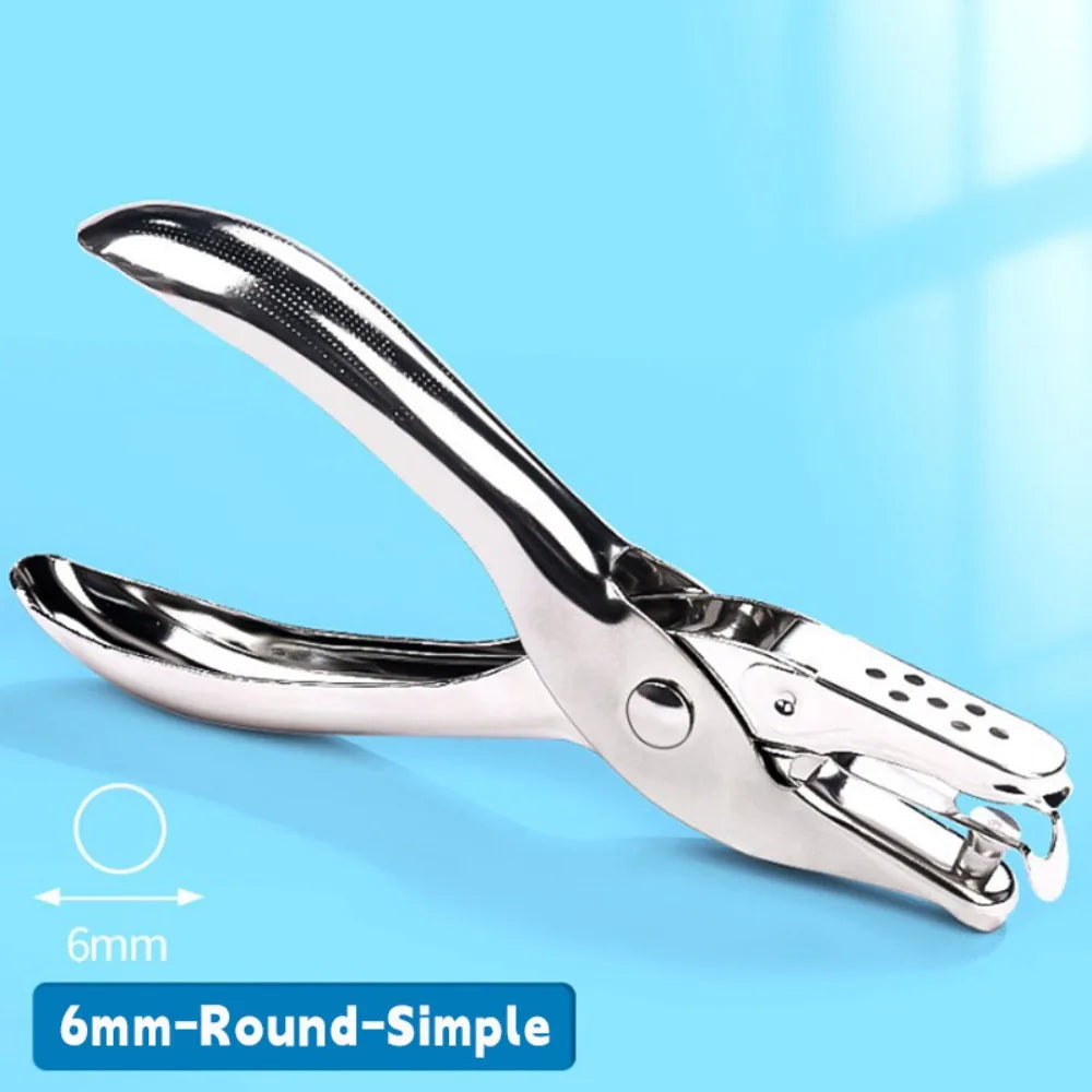 Round/Star/Heart Shape Punching Machine Labor-saving Single Hole Embosser DIY Craft Loose-leaf Binding Tools Hole Puncher
