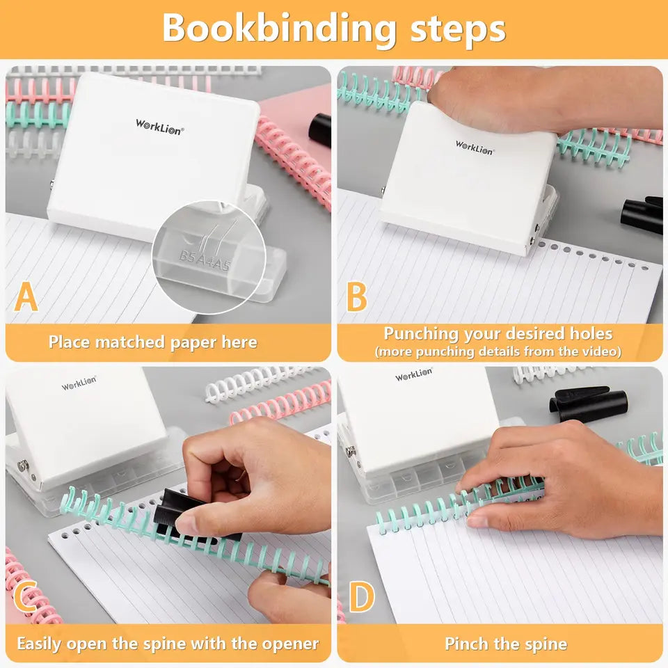 10-Holes Puncher Cutter for Office Stationery Tool Puncher Paper Hole DIY Creative Photo Hole Punch Disc Ring Binding Cutter
