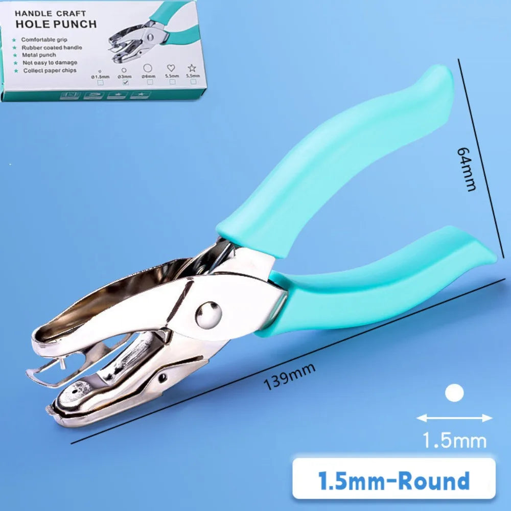 Round/Star/Heart Shape Punching Machine Labor-saving Single Hole Embosser DIY Craft Loose-leaf Binding Tools Hole Puncher
