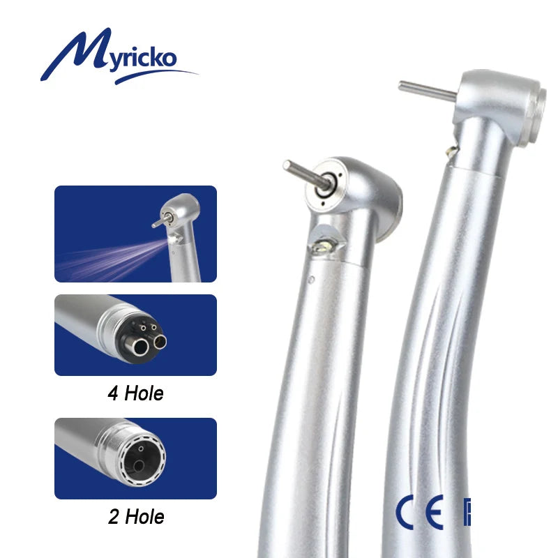 Myriko LED Dental High Speed Handpiece Single/Triple Water Spray rotation Standard Head Push Button Dentist Equipment Tools