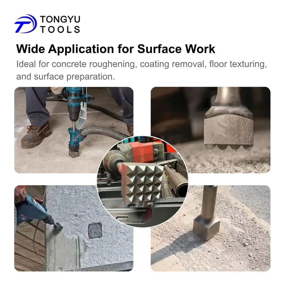 SDS Max Bushing Tool Bit Concrete Bush Hammer Chisel for Surface Roughening Coating Removal Rotary Hammer